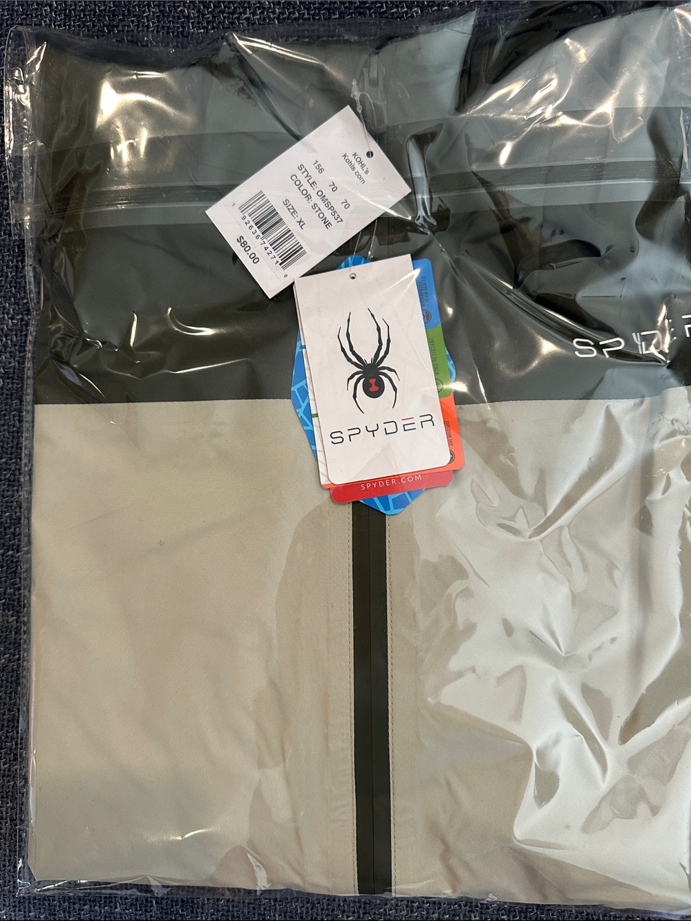 Spyder Two-Tone Waterproof Jacket - Black & Light Gray